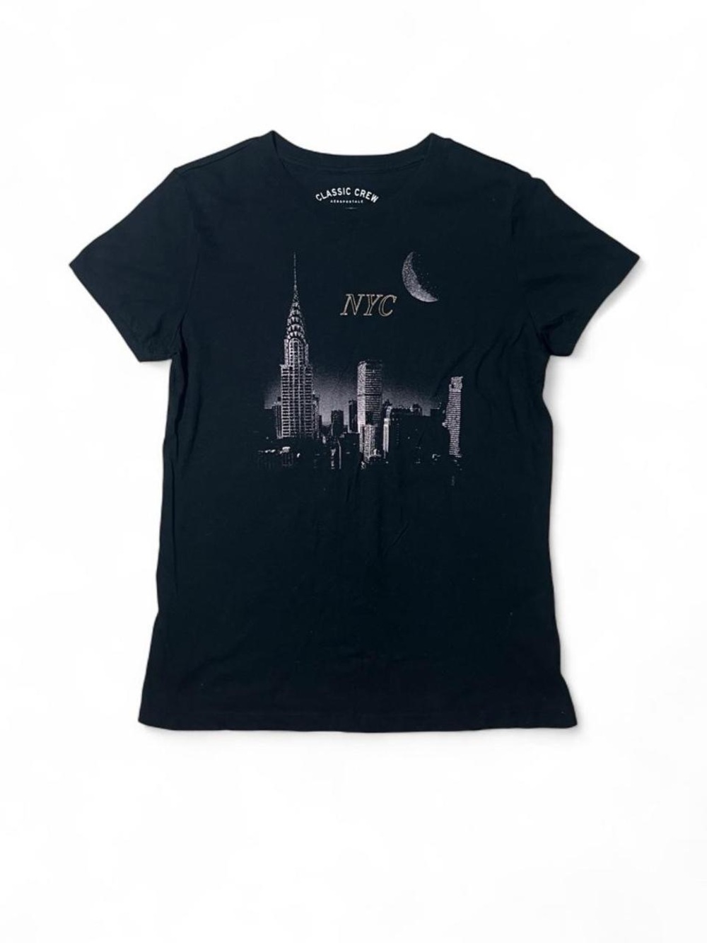 Aeropostale Black Classic Crew Graphic Tee